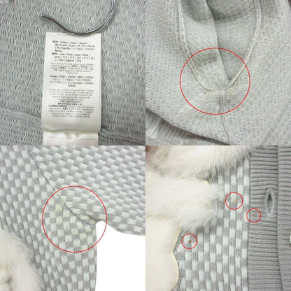 Fendi Knit Cardigan Jacket Long Sleeve Mink Decoration Checkered Pattern — view 9