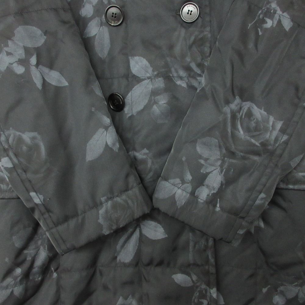 Dior Homme Coat Rose Print Insulation Long Black — view 4