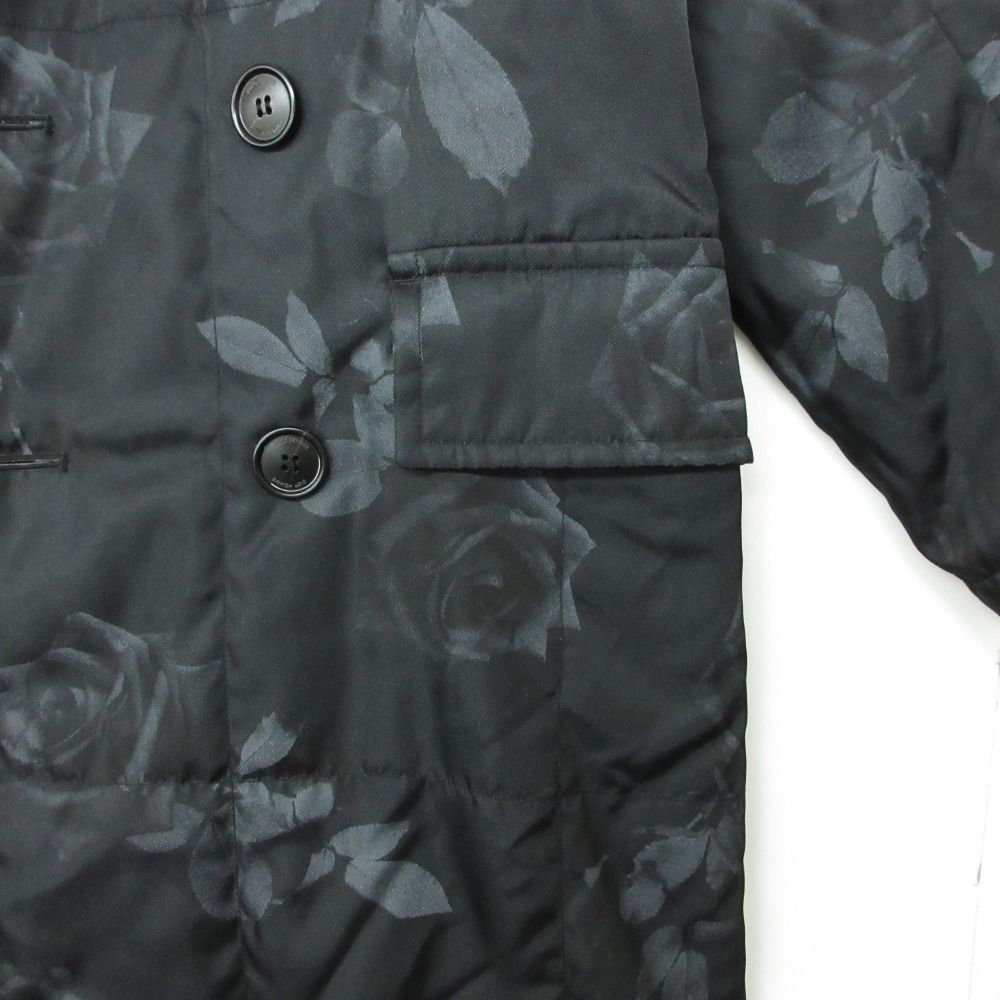 Dior Homme Coat Rose Print Insulation Long Black — view 7