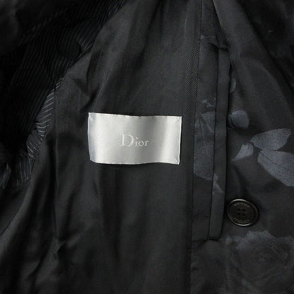 Dior Homme Coat Rose Print Insulation Long Black — view 9