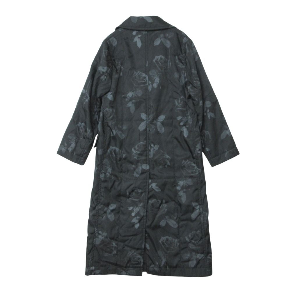 Dior Homme Coat Rose Print Insulation Long Black — view 2