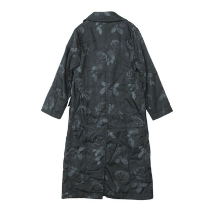 Dior Homme Coat Rose Print Insulation Long Black — view 2