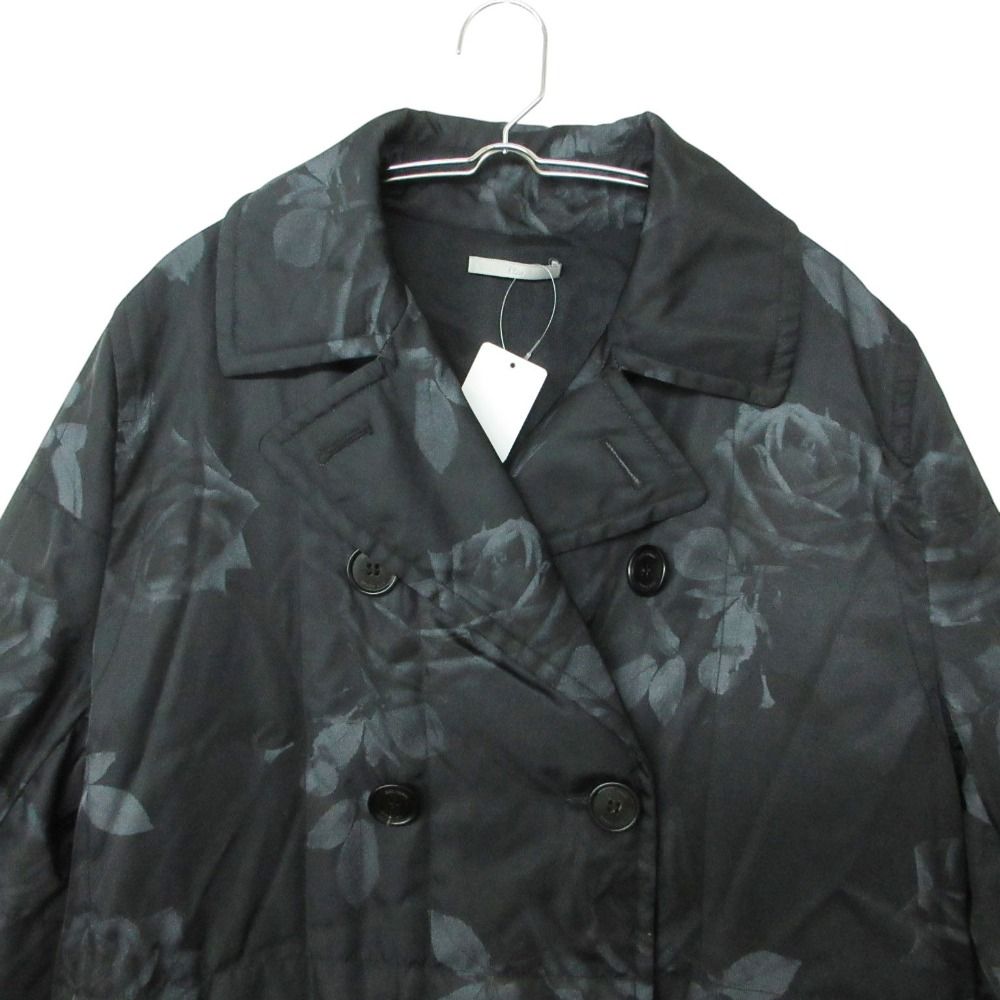 Dior Homme Coat Rose Print Insulation Long Black — view 6