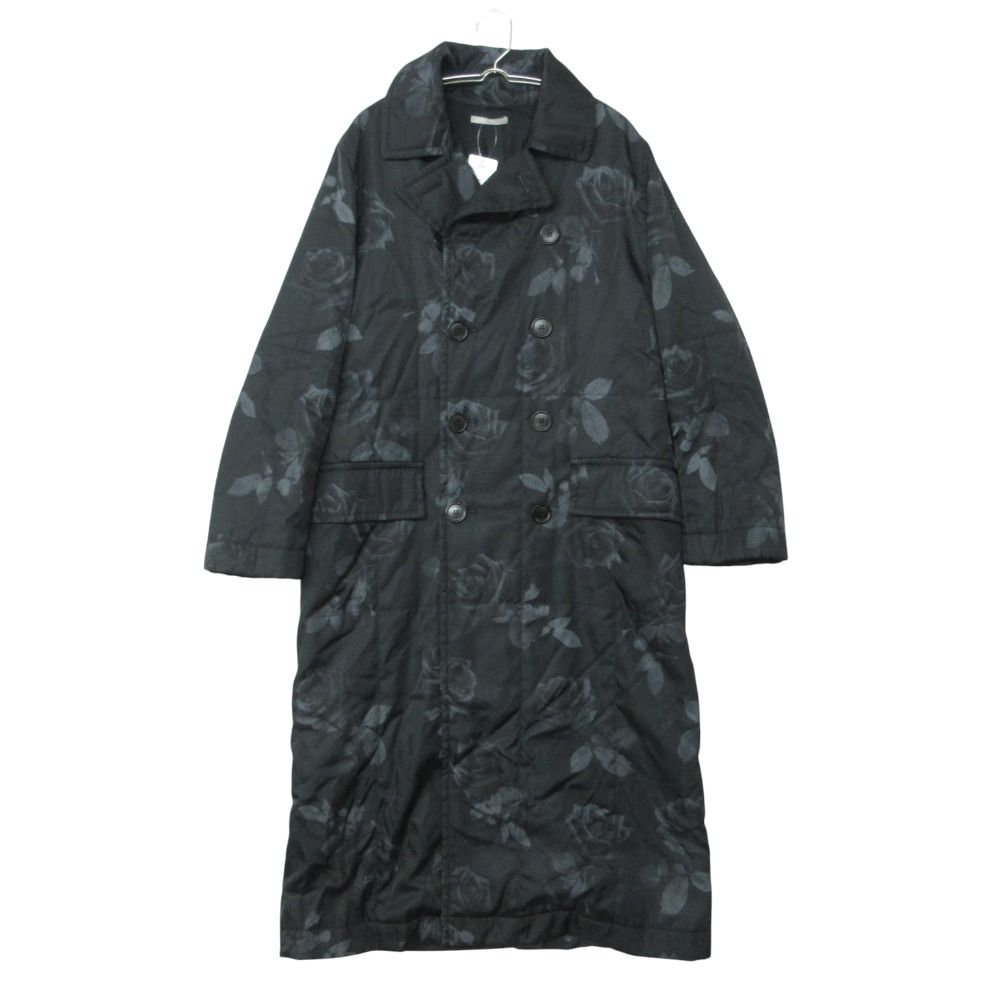Dior Homme Coat Rose Print Insulation Long Black
