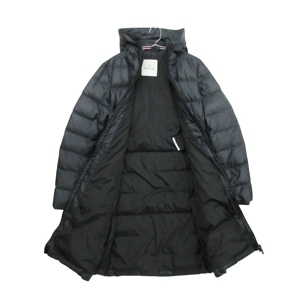 Moncler Nantesfur Down Coat Long Length Navy — view 3