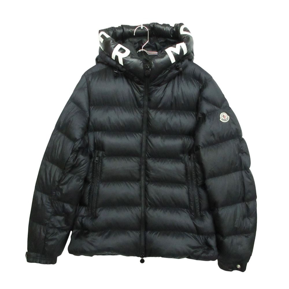 Moncler Salzman Down Jacket Logo Hoodie Black