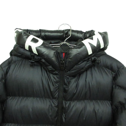 Moncler Salzman Down Jacket Logo Hoodie Black — view 4