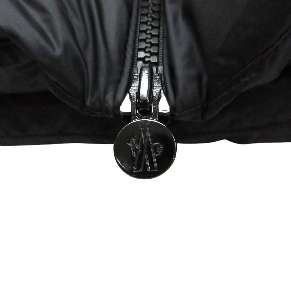 Moncler Salzman Down Jacket Logo Hoodie Black — view 6