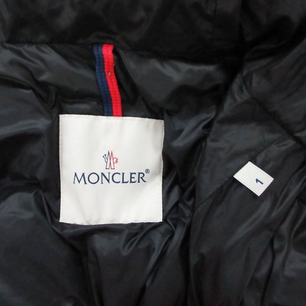 Moncler Salzman Down Jacket Logo Hoodie Black — view 7