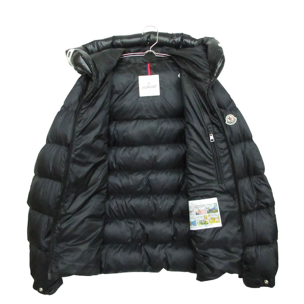 Moncler Salzman Down Jacket Logo Hoodie Black — view 3