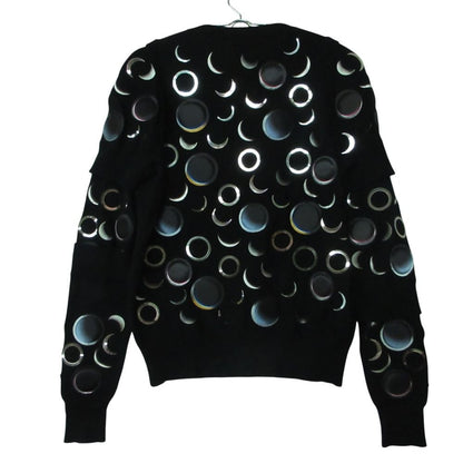 Chanel Cashmere Knit Sweater Crew Neck Long Sleeve Layered Style Moon Black 36 — view 2
