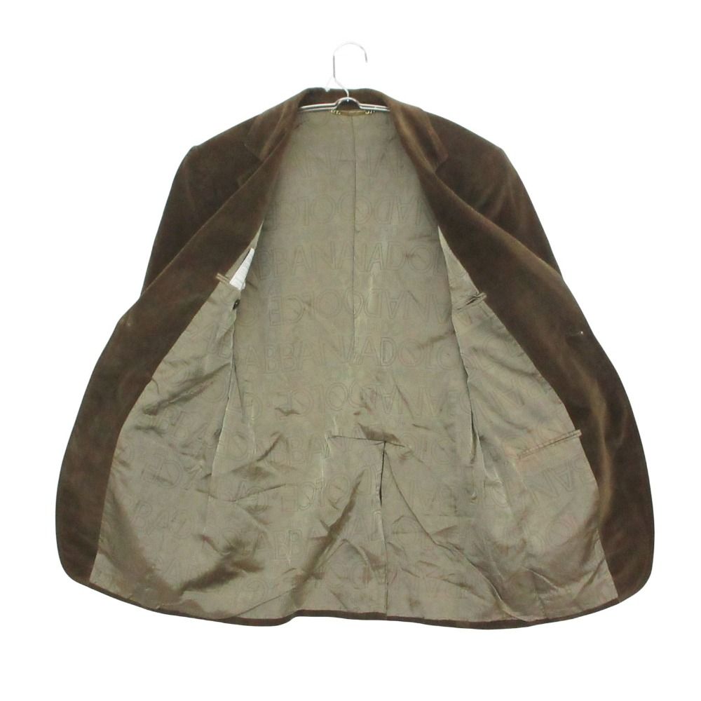 Dolce & Gabbana Tailored Jacket Leather Velour Velvet Lining Logo Allover — view 3