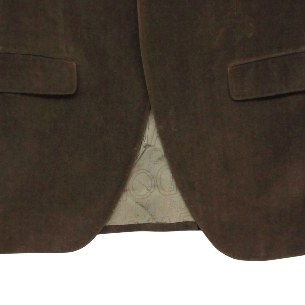 Dolce & Gabbana Tailored Jacket Leather Velour Velvet Lining Logo Allover — view 5