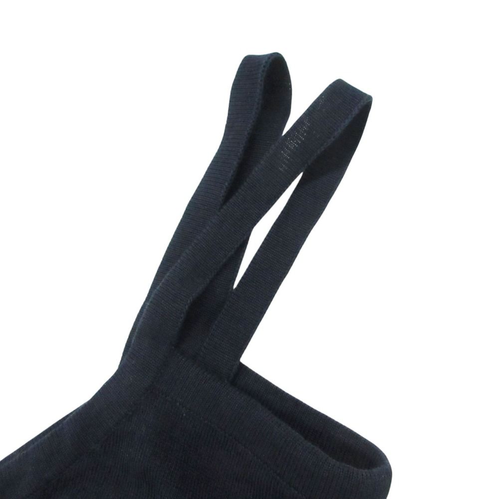Chanel Vintage Dress Mini Length Cami Cotton Knit Navy 34 — view 5