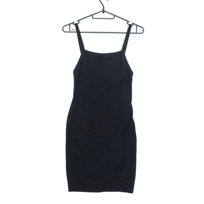 Chanel Vintage Dress Mini Length Cami Cotton Knit Navy 34