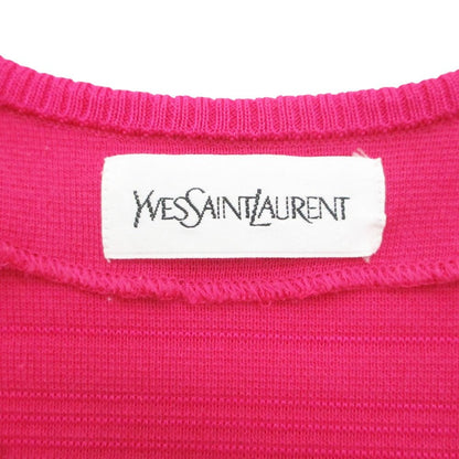 Saint Laurent Vintage Yves Knit Dress Short Sleeve Neck Gold Button Shocking — view 7
