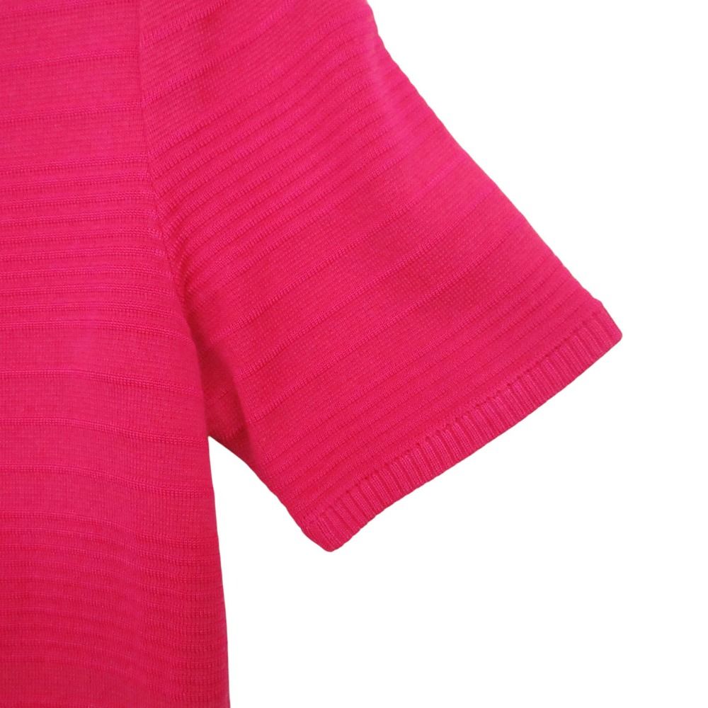 Saint Laurent Vintage Yves Knit Dress Short Sleeve Neck Gold Button Shocking — view 4