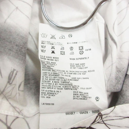 Prada Long Sleeve Shirt Dress Art Graphic All Over Pattern Cotton Top White 42 — view 9