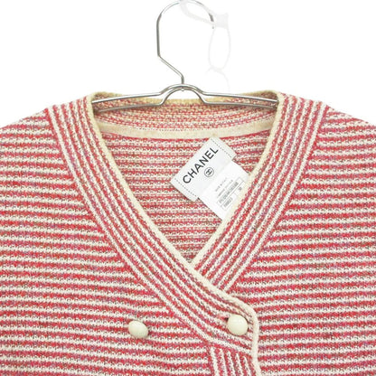 Chanel Collarless Jacket Cardigan Double Button Three Quarter Sleeve Summer — view 4