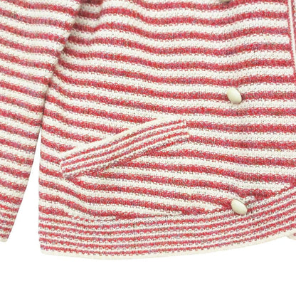 Chanel Collarless Jacket Cardigan Double Button Three Quarter Sleeve Summer — view 5