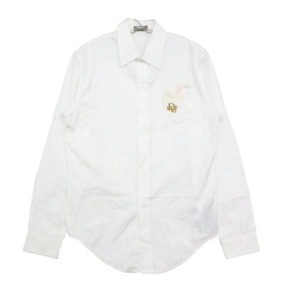 Dior by Erl Long Sleeve Shirt Rabbit Patch Vintage Logo Gold Embroidery Cotton