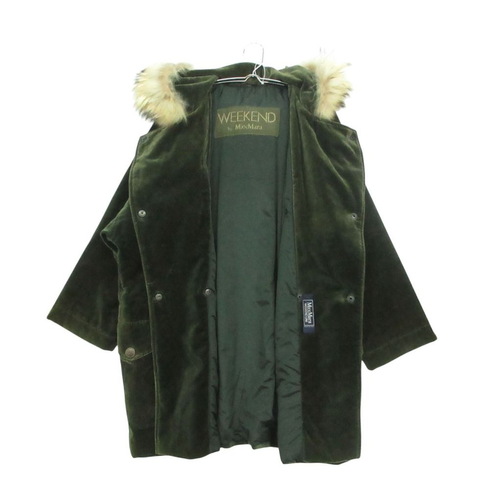 Max Mara by Weekend Mod Coat Fade Jacket Velour Velvet Green 42 — view 3