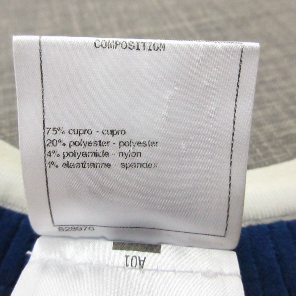 Chanel Rib Knit Dress Short Sleeve Piping Bicolor Blue 34 — view 6