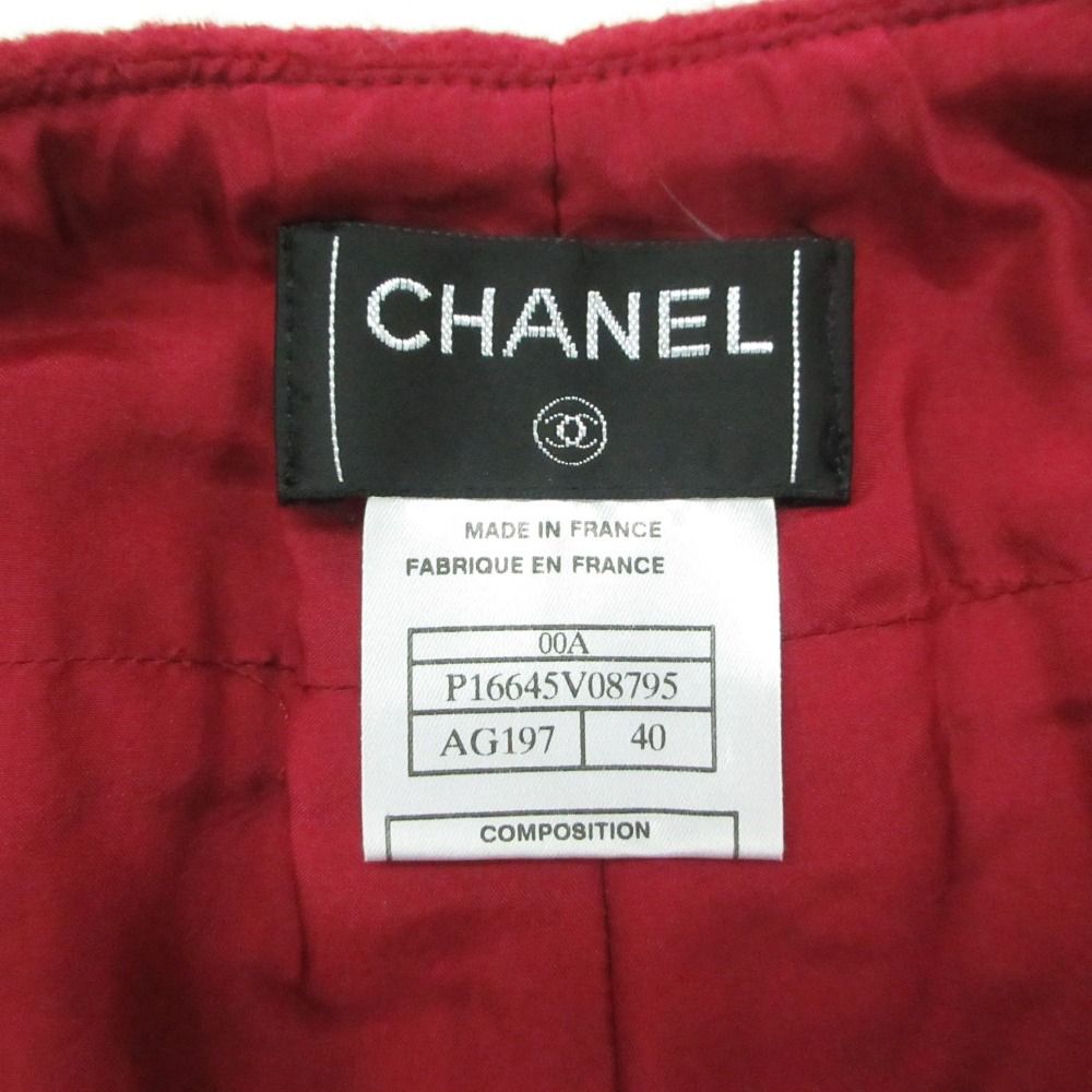 Chanel Side Line Pants Fleece Style Cotton Bordeaux 40 — view 7