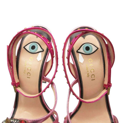 Gucci Sandals Visual Decoration Studded Pearl GG Shoes Pink — view 7