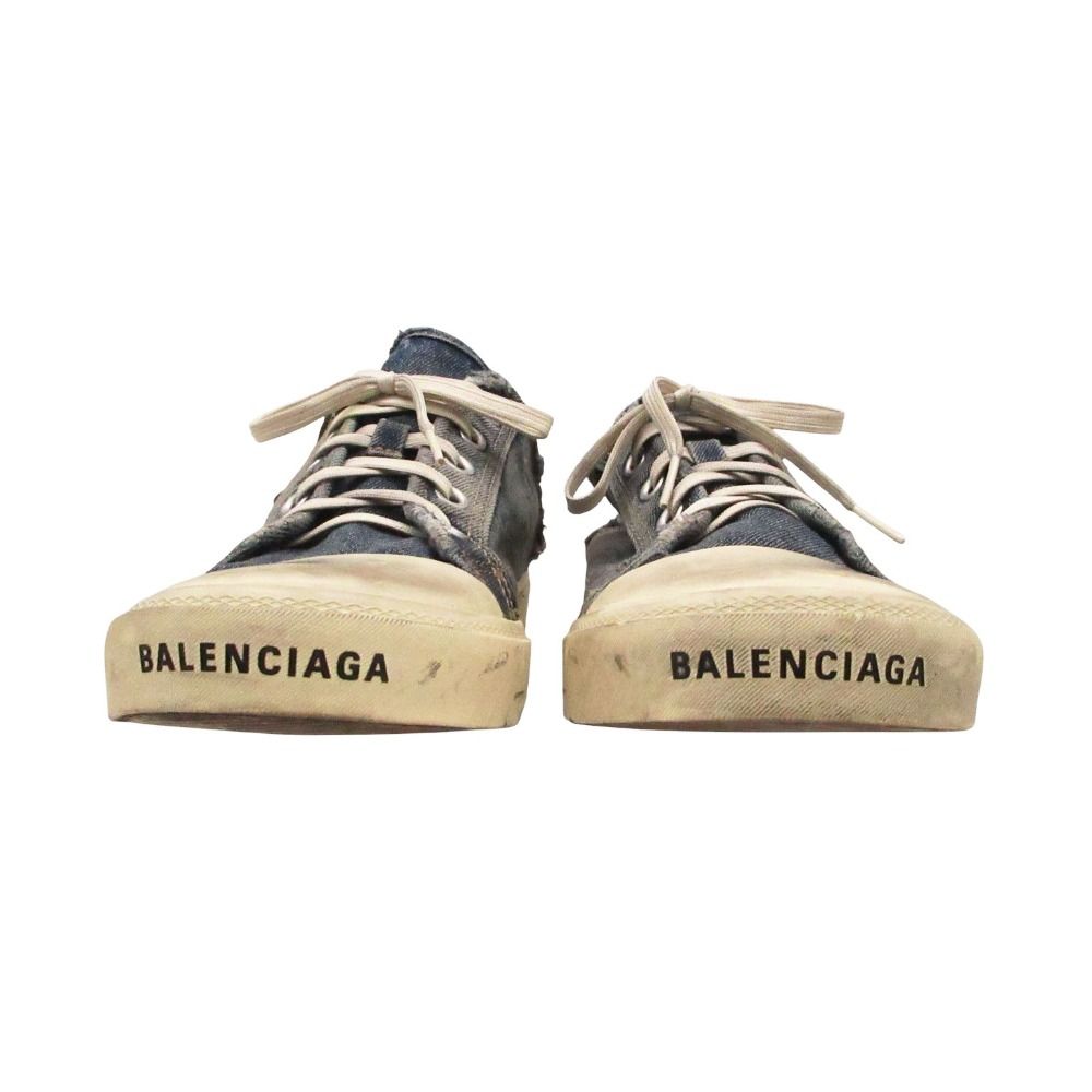 Balenciaga Mules Sneakers Denim Destroyed Cotton Shoes Indigo — view 3