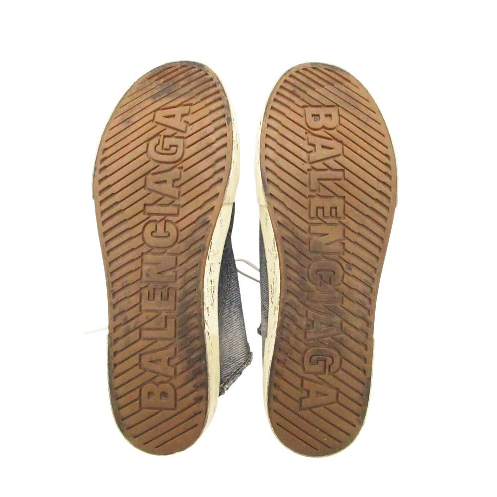 Balenciaga Mules Sneakers Denim Destroyed Cotton Shoes Indigo — view 7