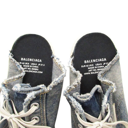 Balenciaga Mules Sneakers Denim Destroyed Cotton Shoes Indigo — view 6
