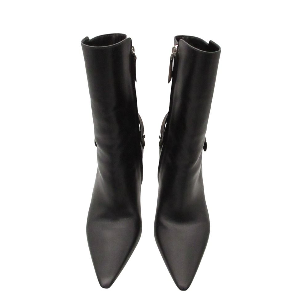 Louis Vuitton Legacy Boots Ankle Leather Pointed Toe Monogram Shoes Black — view 5