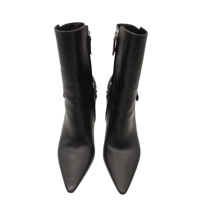 Louis Vuitton Legacy Boots Ankle Leather Pointed Toe Monogram Shoes Black — view 5