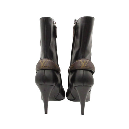 Louis Vuitton Legacy Boots Ankle Leather Pointed Toe Monogram Shoes Black — view 4