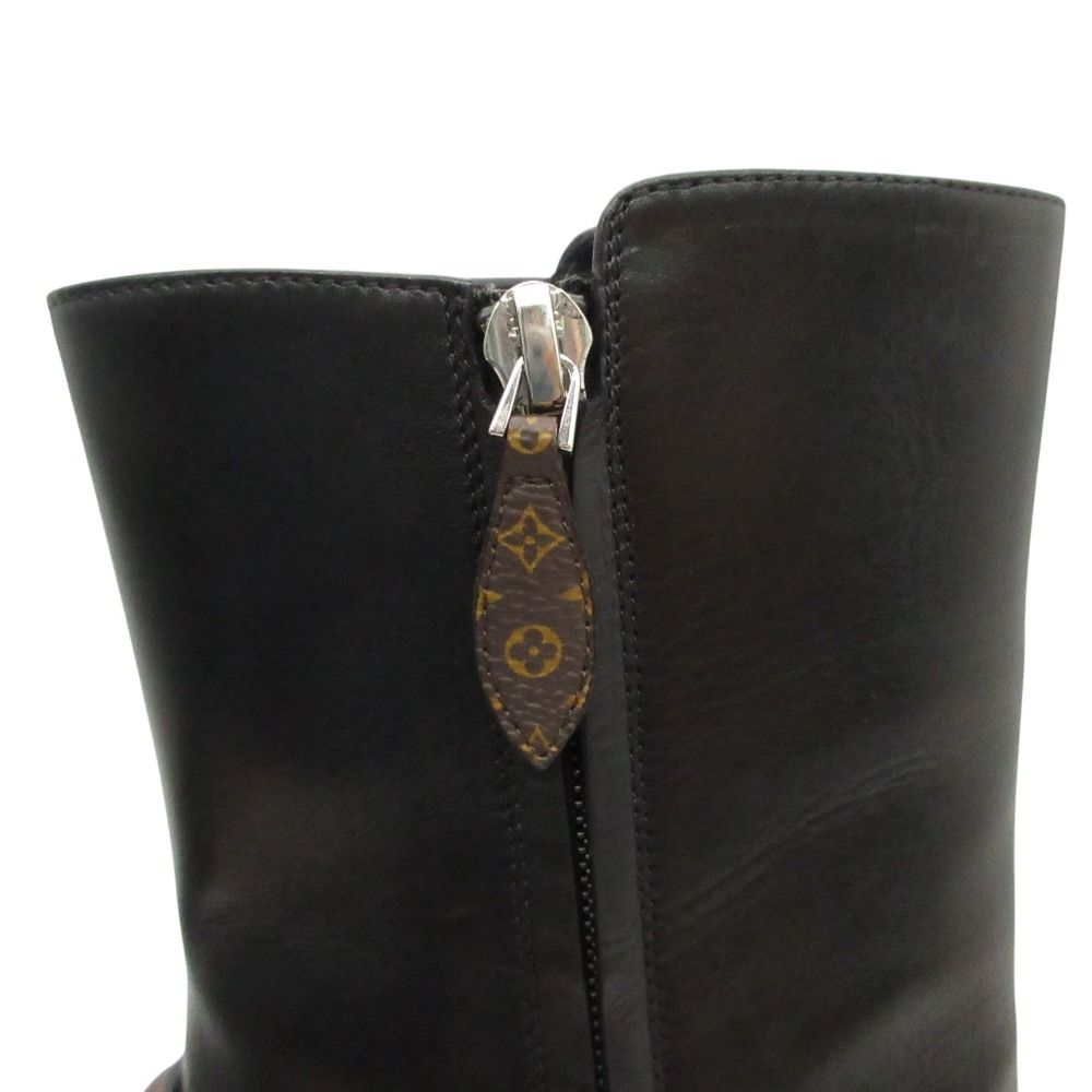 Louis Vuitton Legacy Boots Ankle Leather Pointed Toe Monogram Shoes Black — view 9
