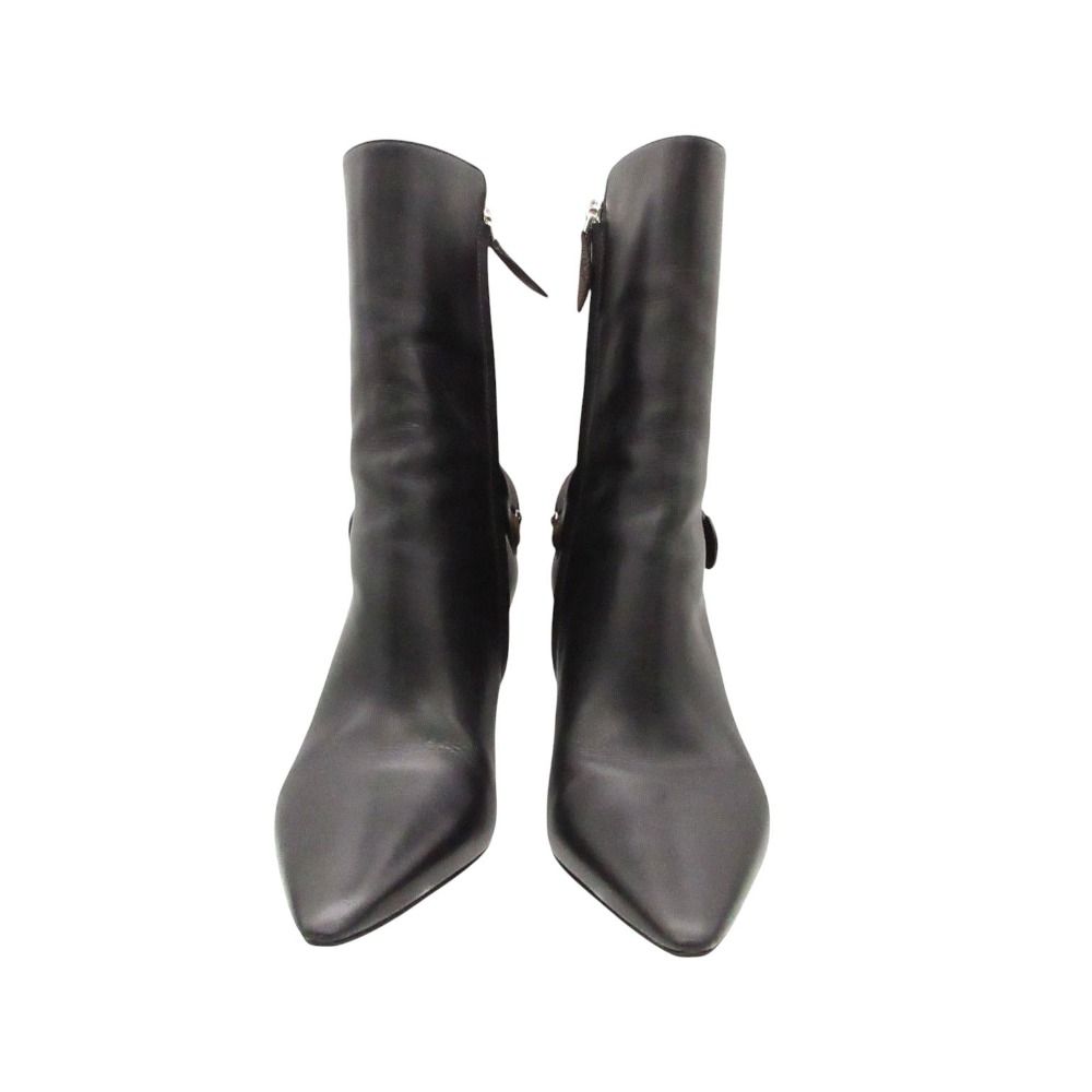 Louis Vuitton Legacy Boots Ankle Leather Pointed Toe Monogram Shoes Black — view 3