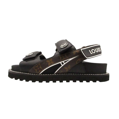 Louis Vuitton Paseo Line Sandals Sports Slides Monogram Shoes Black