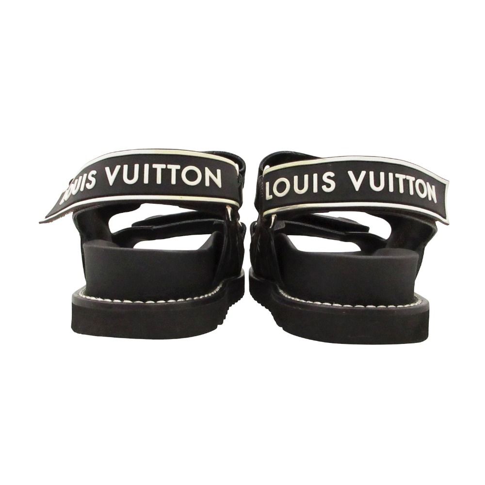 Louis Vuitton Paseo Line Sandals Sports Slides Monogram Shoes Black — view 5