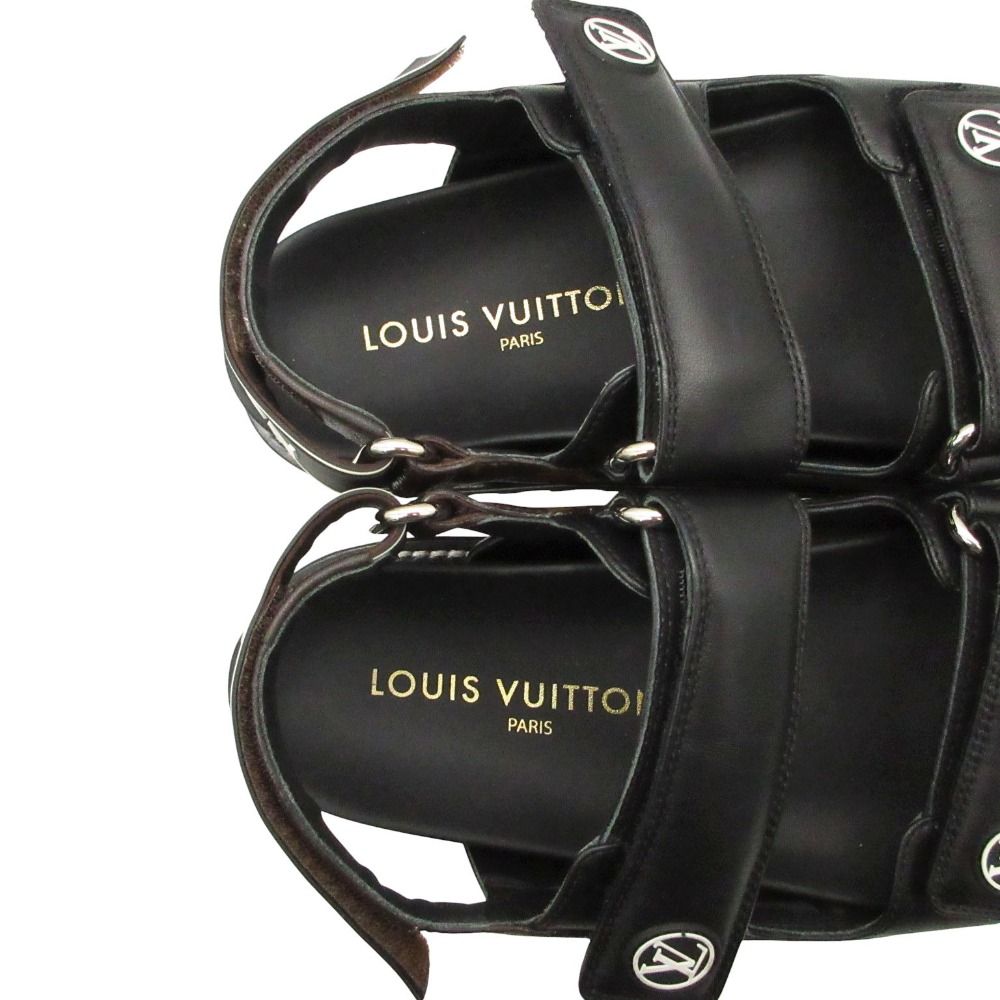 Louis Vuitton Paseo Line Sandals Sports Slides Monogram Shoes Black — view 6