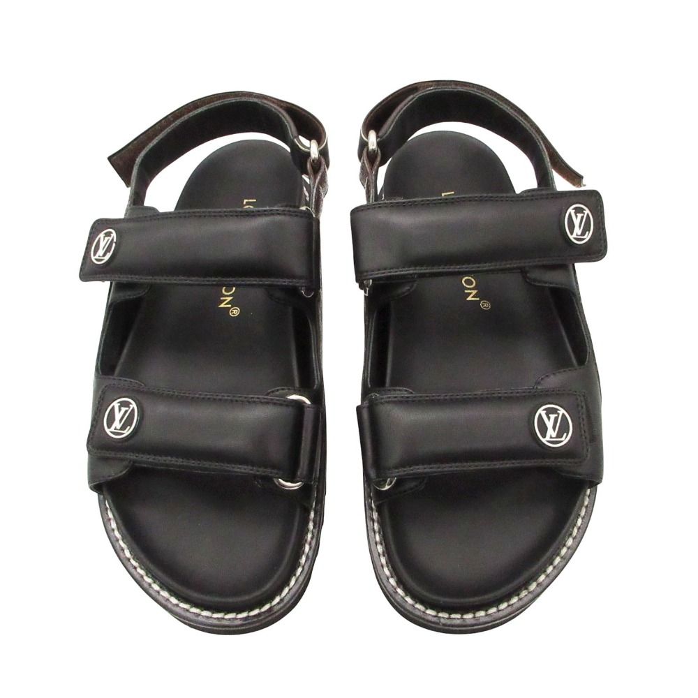 Louis Vuitton Paseo Line Sandals Sports Slides Monogram Shoes Black — view 2