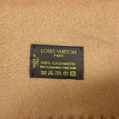 Louis Vuitton Scarf Cashmere Shawl Large Fringe Logo Camel — view 5