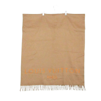 Louis Vuitton Scarf Cashmere Shawl Large Fringe Logo Camel — view 3