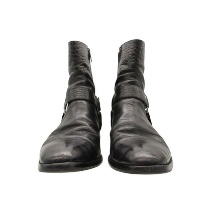 Saint Laurent Boots Wyatt Harness Ring Croco — view 4