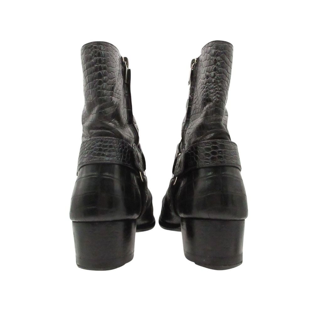 Saint Laurent Boots Wyatt Harness Ring Croco — view 5