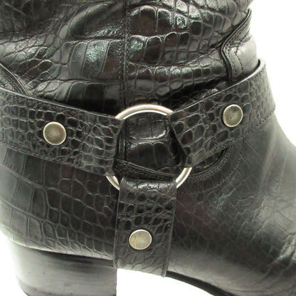 Saint Laurent Boots Wyatt Harness Ring Croco — view 9