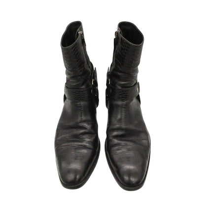 Saint Laurent Boots Wyatt Harness Ring Croco — view 3