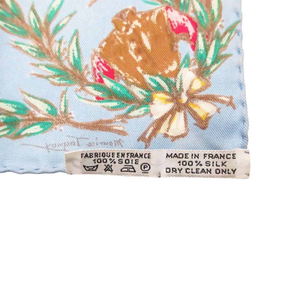 Hermes Scarf Carre 40 Petit Chantilly Stadium Silk 100% Blue — view 7