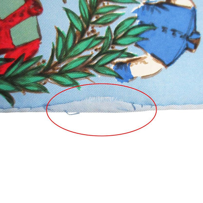 Hermes Scarf Carre 40 Petit Chantilly Stadium Silk 100% Blue — view 8