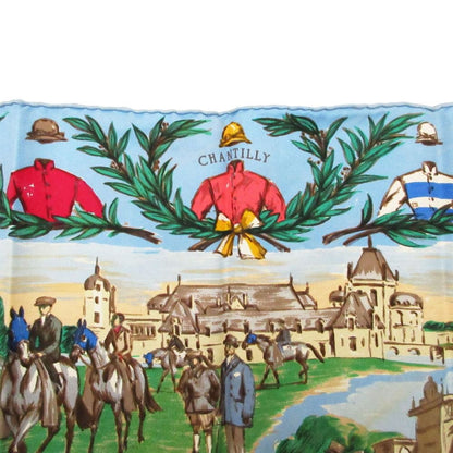 Hermes Scarf Carre 40 Petit Chantilly Stadium Silk 100% Blue — view 5